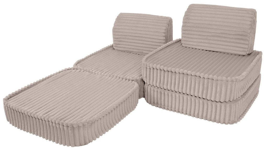 MeowBaby® Churros detská pohovka Basic, Pebble Beige