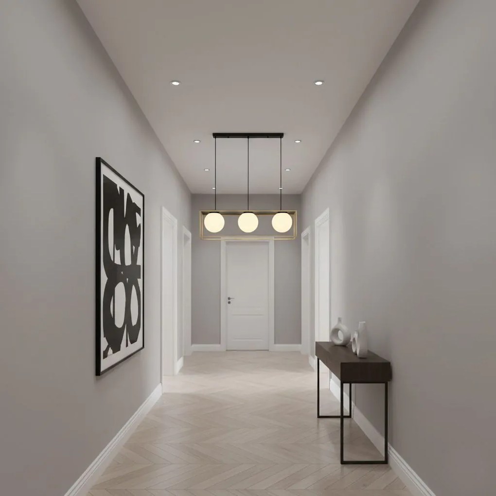 Toolight Toolight, stropné svietidlo 44x13x15,5 cm 3xG9 APP1164-3CP, čierna-zlatá, OSW-14017