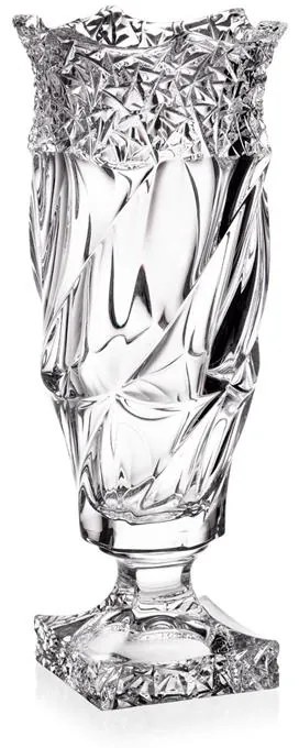 KRIŠTÁĽOVÁ VÁZA BOHEMIA ENIGMA FLAMENCO ICE NA NOHE 380MM