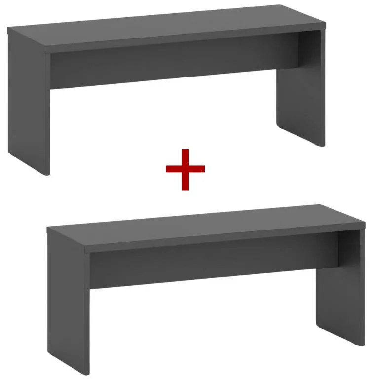 Šatníková lavica 1+1 ZADARMO, 1000 mm, grafit