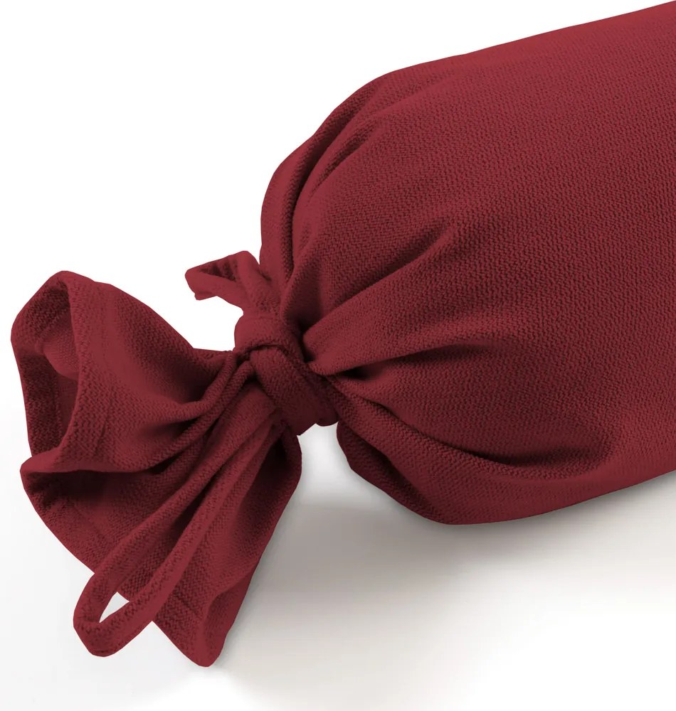 Biante Vankúš valec bonbon Velur VLR-003 Vínovo červený 15x40 cm