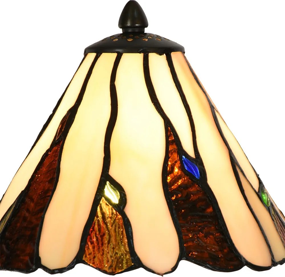Béžovo-hnedá stolná lampa Tiffany Titto - Ø 20*60 cm E14/ 1*40W