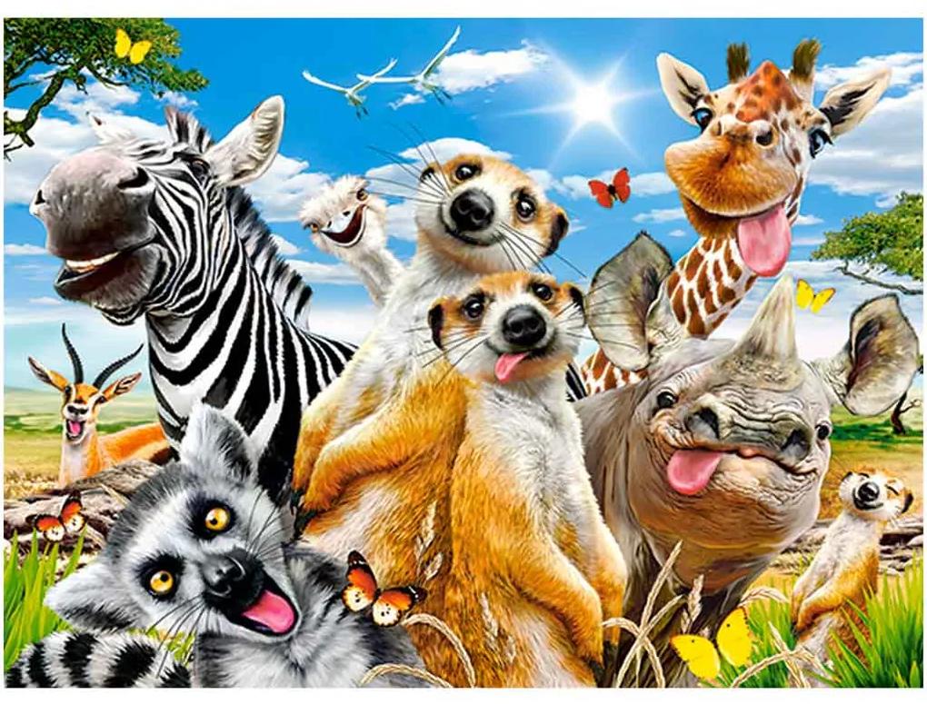 KIK CASTORLAND Puzzle 260el. Africké selfie - Africké zvieratá
