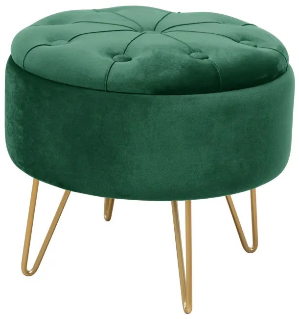 Úložná taburetka CARO fľaškovo zelená