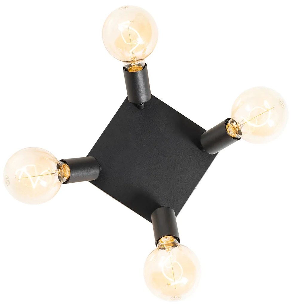 Moderné bodové svetlo čierne štvorcové 4-svetlo - Facil