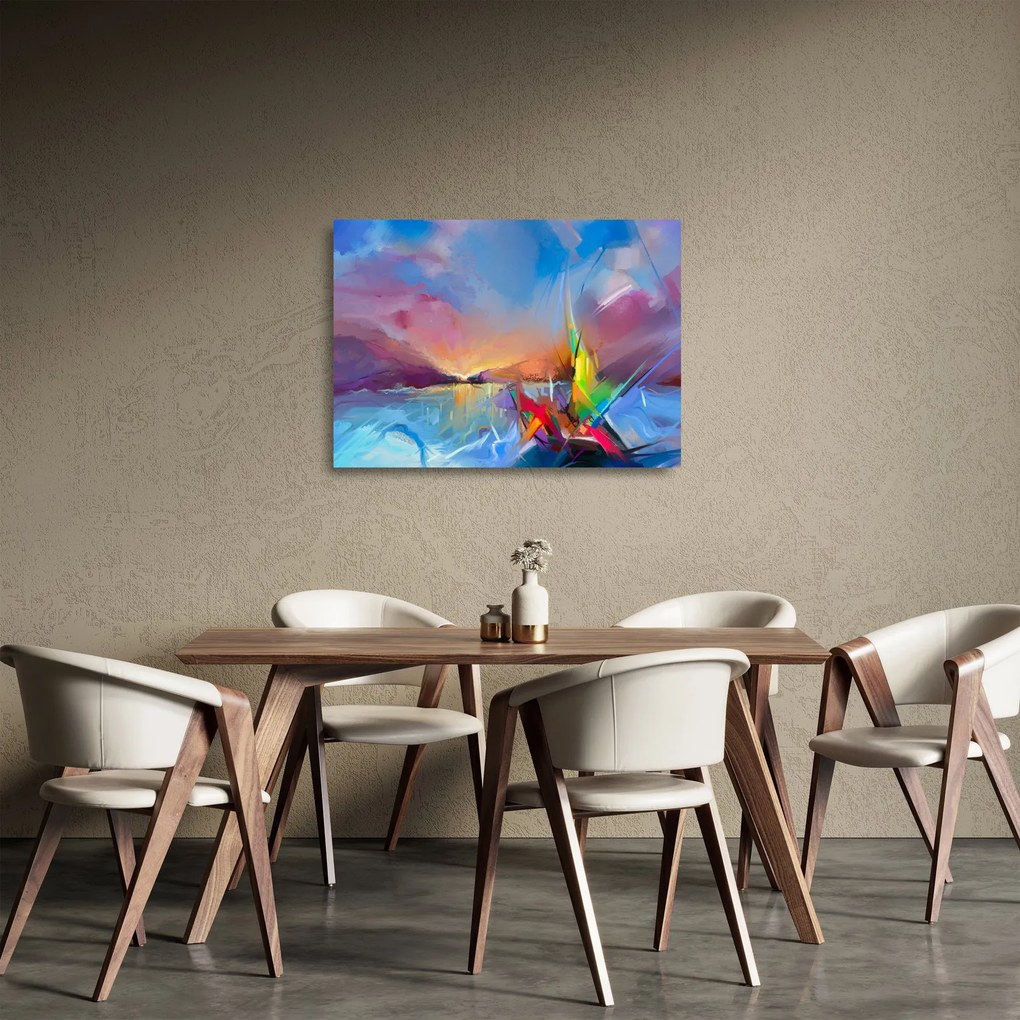 Sklenený obraz - Západ slnka (70x50 cm)