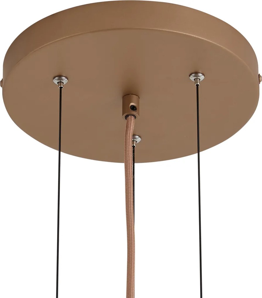 Retro závesná lampa tmavý bronz s jantárovým sklom - Barb