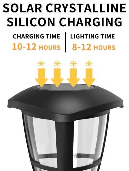 Aigostar - Sada 12x LED solárnych lámp LED/0,06W/2V 33,8 cm 6500K IP44 čierna