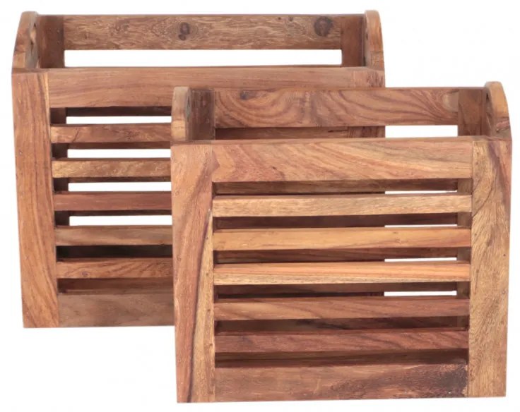 Indický nábytok - Kôš na noviny Kali 2ks indický masív palisander Two tone