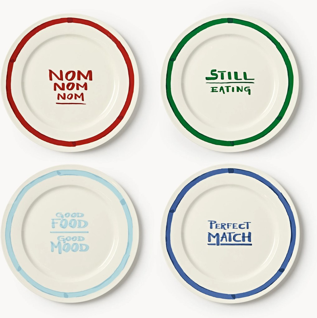 Porcelánové plytké taniere's dekoračným motívom Tutti, 4 ks