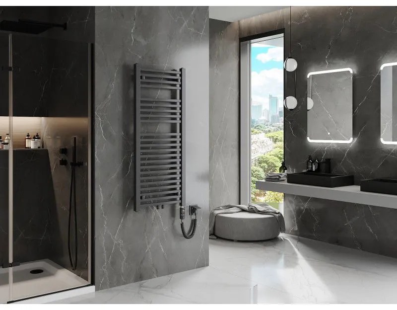 Mexen Pluton, elektrické vykurovacie teleso 1200x500 mm + vykurovacia tyč 600 W, antracitová, W106-1200-500-2600-66