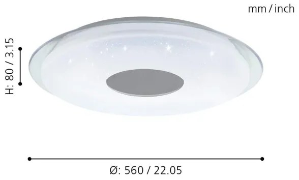 Eglo 98768 - LED RGB Stmievateľné stropné svietidlo LANCIANO-C LED/38W/230V + DO