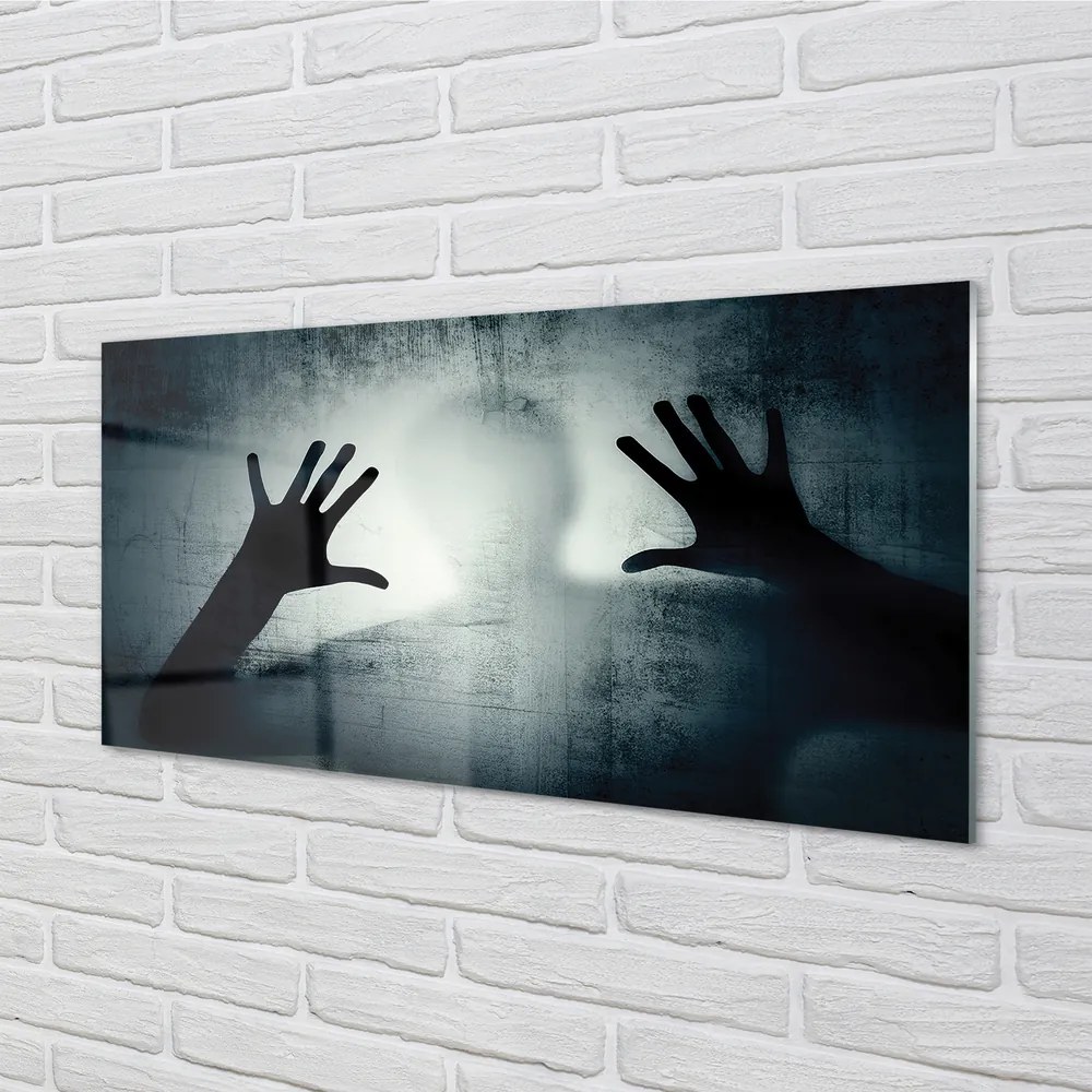 Obraz plexi Tieň ruky a formy hlavy 125x50 cm