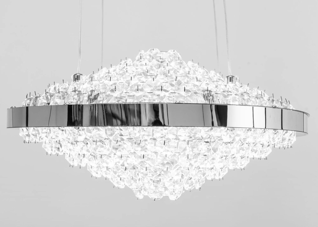Toolight - Krištáľová závesná lampa APP774-1CP + diaľkové ovládanie, chrómová, OSW-05025