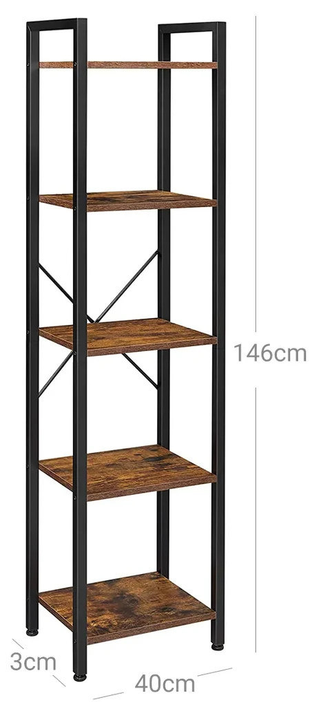 Stojacia knižnica Vasagle Porat 40 cm hnedá