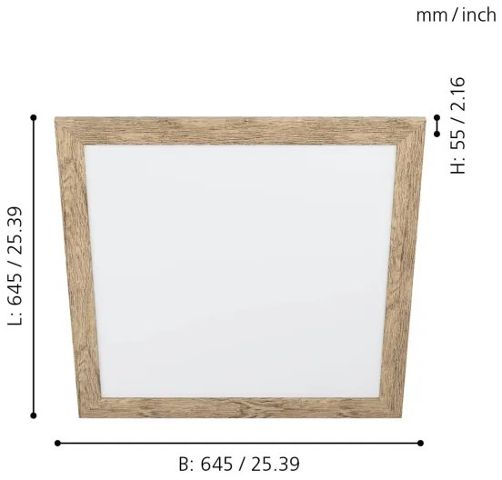 Eglo 99436 - LED stropné svietidlo PIGLIONASSO LED/32W/230V 645x645 mm