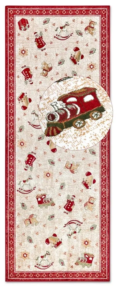 Červený behúň s vianočným motívom s prímesou bavlny 80x200 cm Toy's Delight Red Christmas – Villeroy&amp;Boch