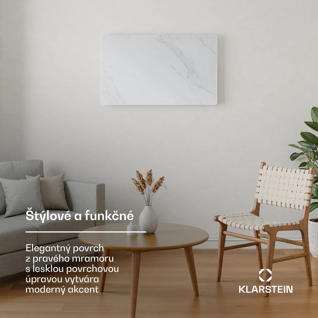 Klarstein MarmoHeat infračervený panel | 600 W | 5 - 9 m² | mramorový dizajn | 70 cm x 100 cm