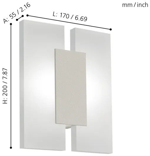 Eglo 96043 - LED nástenné svietidlo METRASS 2 2xLED/4,5W/230V