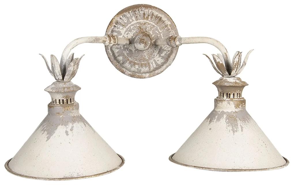 Krémová kovová nástenná vintage lampa Blow - 56 * 30 * 33 cm