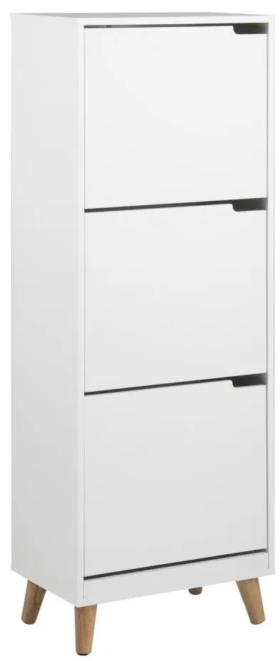 Skrinka na topánky s 3 zásuvkami CARLY biela