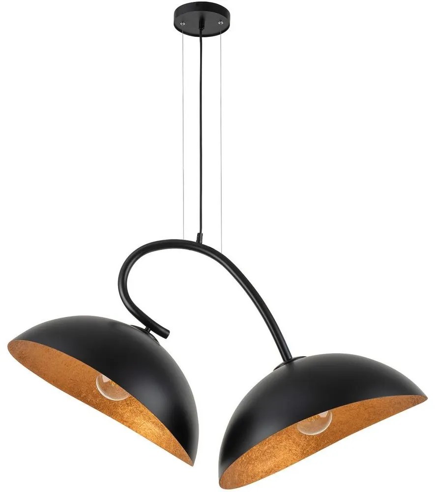 Luster na lanku SPACE 2xE27/60W/230V čierna/medená