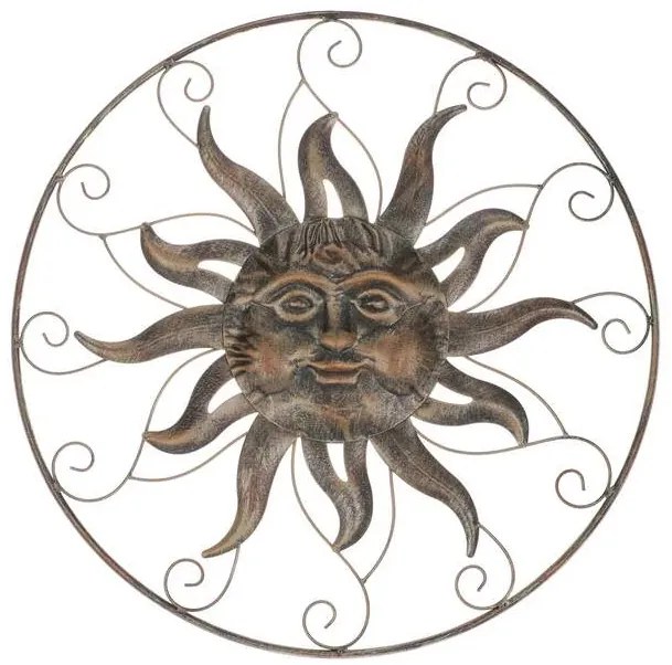 Kovová nástenná dekorácia slnko 50 cm