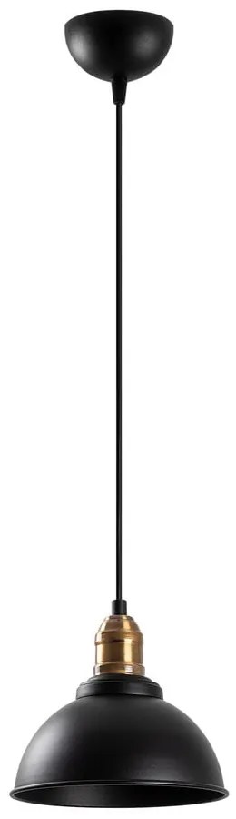 Čierne závesné svietidlo s kovovým tienidlom ø 21 cm Varzan – Opviq lights
