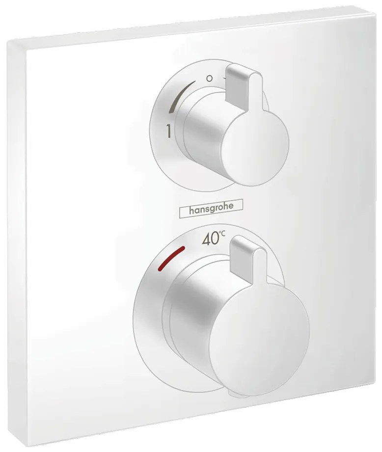 Hansgrohe Ecostat Square, termostatická batéria pod omietku na 2 spotrebiče, matná biela 15714700