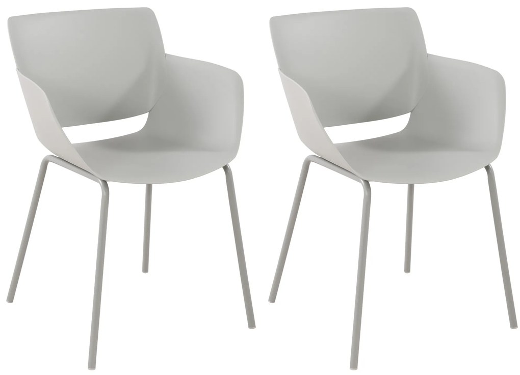 Design-Shop Set 2 stoličiek Alpena - svetlo šedá