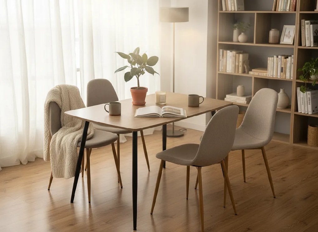 Noela Jedálenský set VILIS 120 + 4x stolička MARIE béžová