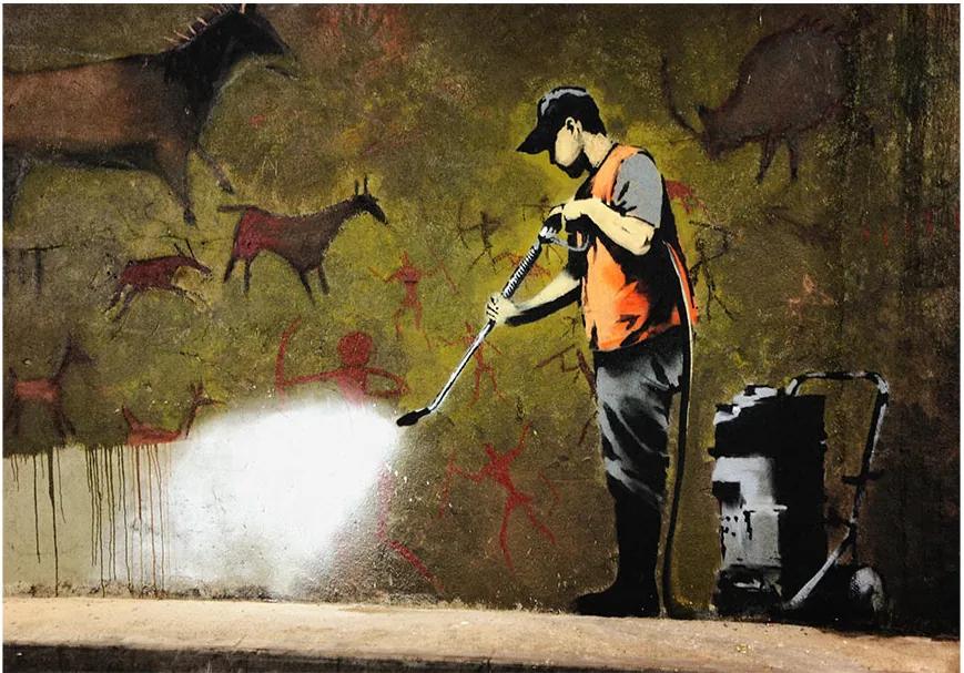 Fototapeta - Banksy - jaskynná maľba 350x245 + zadarmo lepidlo