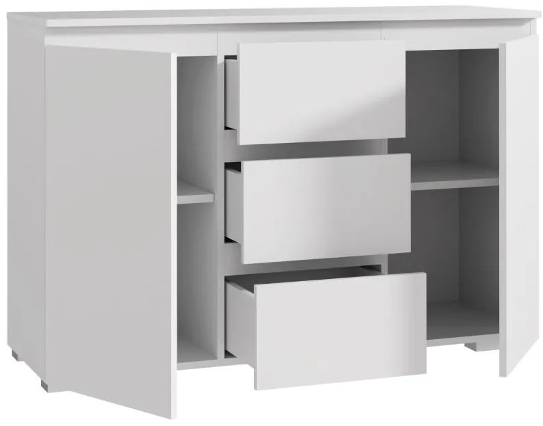 Komoda 120 cm, biela