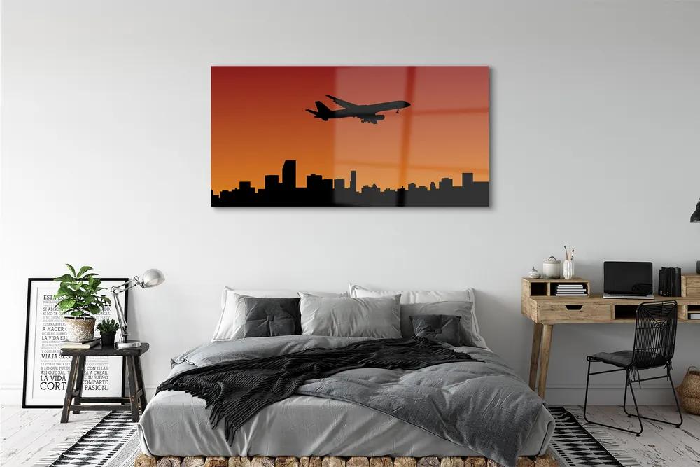 Obraz plexi Lietadlo a slnko oblohu 140x70 cm