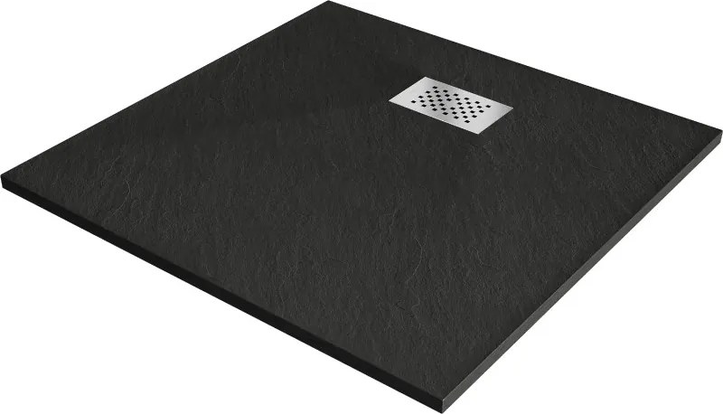 Mexen Hugo štvorcový sprchový kút SMC 90 x 90 cm, čierny, kryt inox - 42709090-X