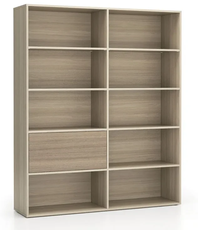 PLAN Široký kancelársky policový regál LAYERS, 1 box, 1582 x 400 x 1905