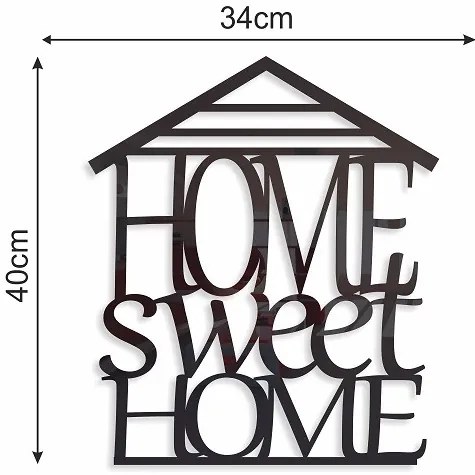 Home sweet home dekoračný nápis na stenu čierna
