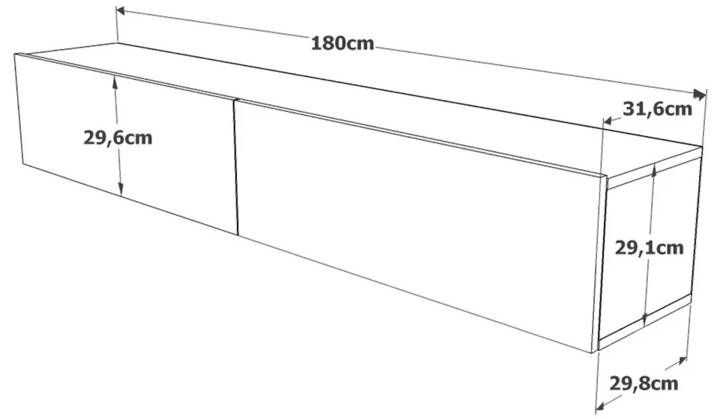 Závesný televízny stolík Houseland Flipo borovica Atlantic