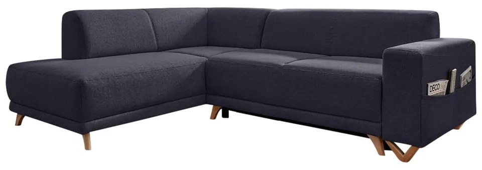Antracitová rozkladacia/s úložným priestorom rohová pohovka (ľavý roh/do L) Classy Sophie – Miuform