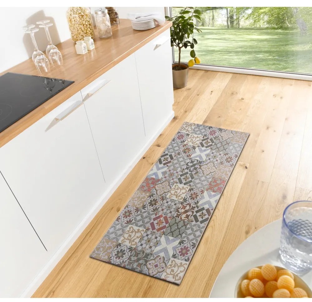 Sivý koberec behúň 75x150 cm Cappuccino Mosaik – Hanse Home