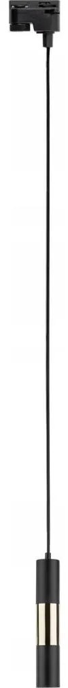 Luster na lanku do lištového systému TRACER 1xGU10/10W/230V čierna/zlatá