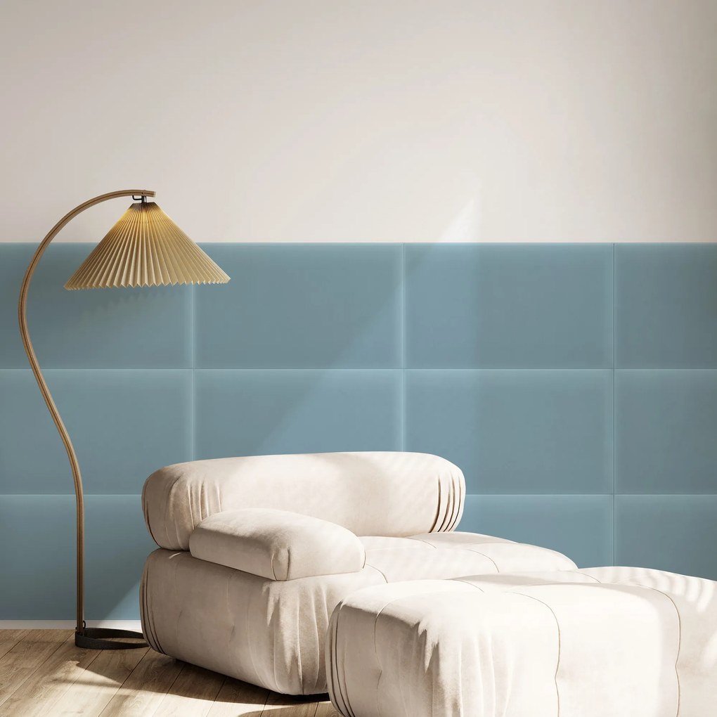 Zamatový čalúnený panel - Obdĺžnik - 40x30cm Farba: Bledomodrá