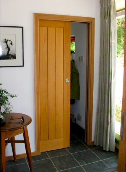 Stodolové dvere 1985X1000mm posuvné do stavebného púzdra 100cm, hladký, surové drevo bez farby a laku