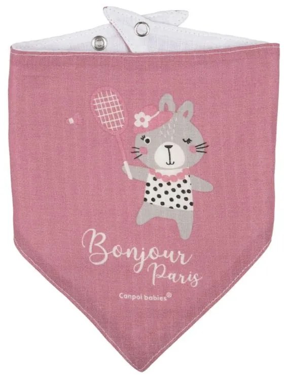 Mušelínové podbradníky 2ks Bonjour paris Pink