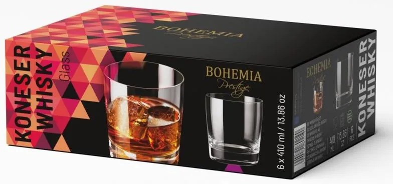 BOHEMIA PRESTIGE KONESER POHÁR NA WHISKY 410ML SADA 6 KS