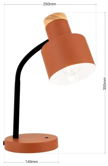 Orion - Stolová lampa GILI 1xE27/40W/230V tehlová