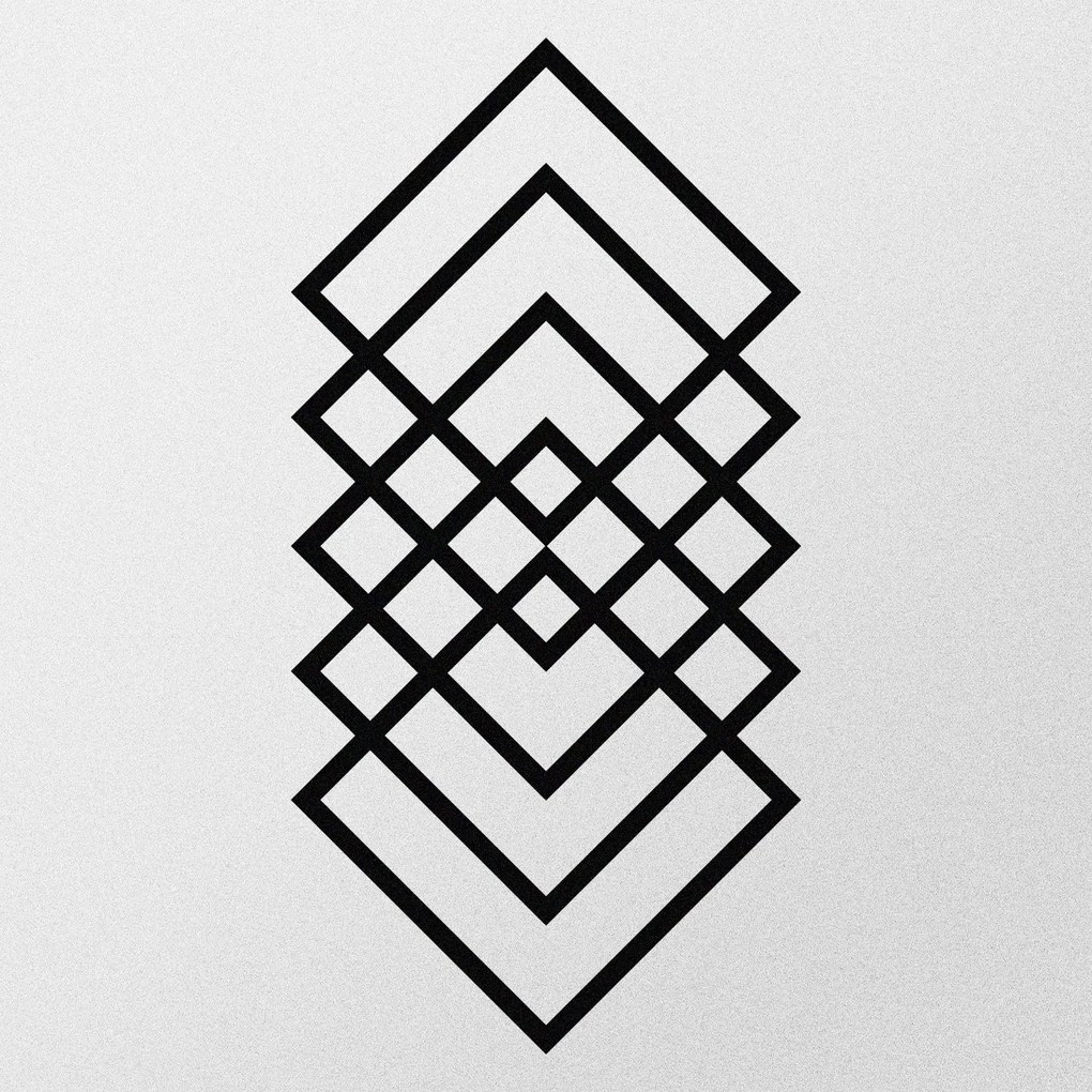 Geometrická čierna nástenná kovová dekorácia