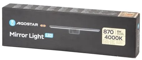 Aigostar - LED kúpeľňové osvetlenie zrkadla LED/8W/230V 4000K 40 cm IP44 čierna