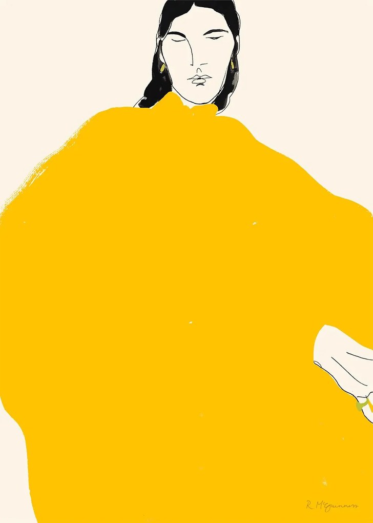 THE POSTER CLUB Autorský plagát Yellow Dress by Rosie McGuinness 50 x 70 cm