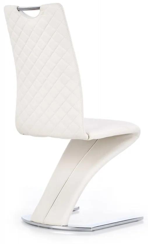 Jedálenská stolička IRVINE –⁠ PU koža/kov, biela
